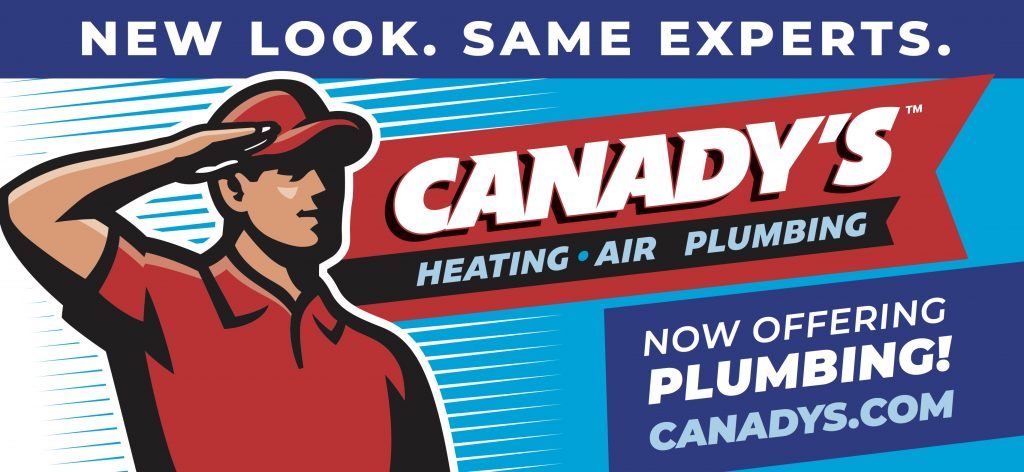 canady's heating air plumbing new logo with new look same experts at the top